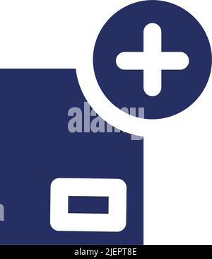 Add to parcel black glyph ui icon Stock Vector