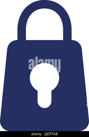 Lock black glyph ui icon Stock Vector
