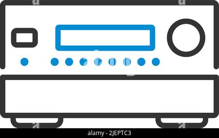 Home Theater Receiver Icon. Editable Bold Outline With Color Fill Design. Vector Illustration. Stock Vector