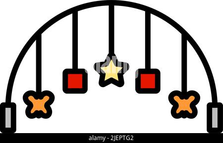 Baby Arc With Hanged Toys Icon. Editable Bold Outline With Color Fill Design. Vector Illustration. Stock Vector