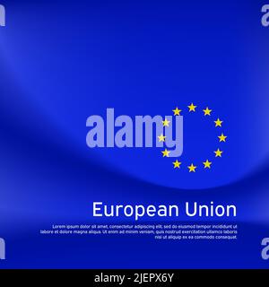 European Union flag background. Blurred pattern in the colors of the EU flag, business booklet. National banner, poster of european union Stock Vector