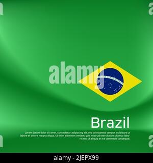 Brazil flag background. Blurred pattern in the colors of the brazilian flag, business booklet. National banner, poster of brazil. State patriotic Stock Vector