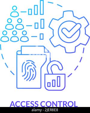 Access control blue gradient concept icon Stock Vector