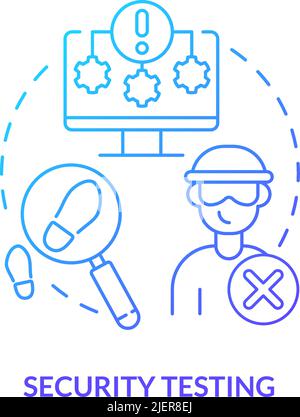 Security testing blue gradient concept icon Stock Vector