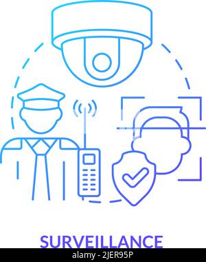 Surveillance blue gradient concept icon Stock Vector