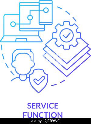 Service function blue gradient concept icon Stock Vector