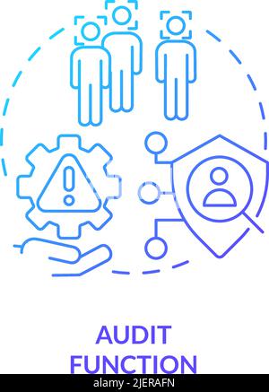 Audit function blue gradient concept icon Stock Vector