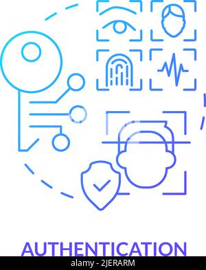 Authentication blue gradient concept icon Stock Vector