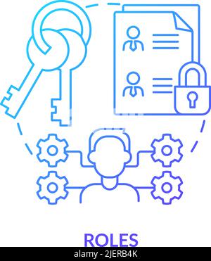 Roles blue gradient concept icon Stock Vector