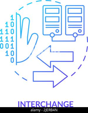 Interchange blue gradient concept icon Stock Vector