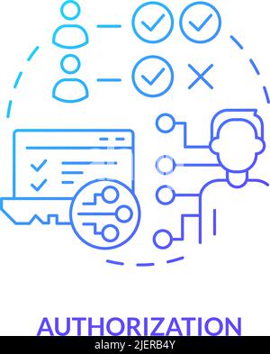 Authorization blue gradient concept icon Stock Vector
