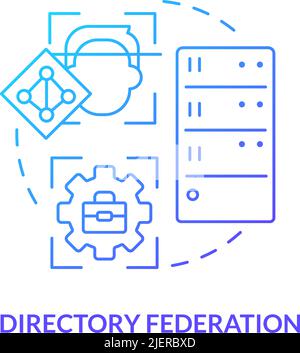 Directory federation blue gradient concept icon Stock Vector