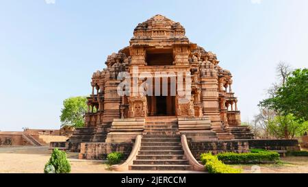 Rear View of Saas Bahu Temple, Gwalior Fort, Gwalior, Madhya Pradesh, India. Stock Photo