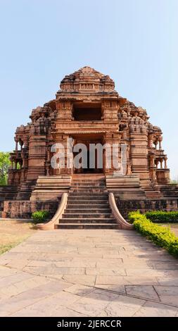 Rear View of Saas Bahu Temple, Gwalior Fort, Gwalior, Madhya Pradesh, India. Stock Photo