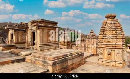 View of Bateshwara Group of Temples, Morena, Madhya Pradesh, India. Stock Photo