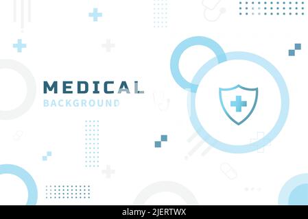 Background for medical, hospital and doctors, with inscription and shield Stock Vector