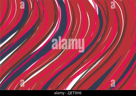 Acrylic background in red and blue colors, with pronounced strokes on a white canvas, geometric stripes, minimalism, colorful vector illustration, bac Stock Vector