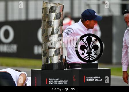 MotoGP trophies during Gran Premio dâ€™Italia Oakley Race, MotoGP  World Championship in Scarperia (FI), Italy, May 29 2022 Stock Photo - Alamy