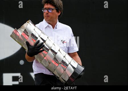 May 29, 2022, Scarperia (FI, Italy: Scarperia (FI), Italy, Mugello  International Circuit, May 29, 2022, MotoGP trophies during Gran Premio  dÃ¢â‚¬â„¢Italia Oakley Race - MotoGP World Championship. (Credit Image: ©  Alessio Marini/LPS