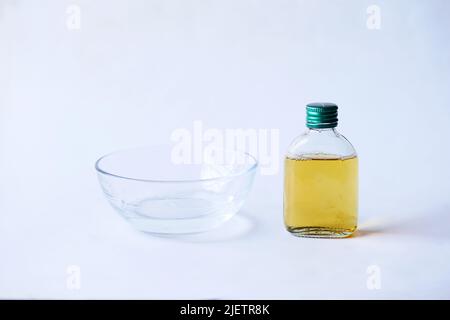 antiseptic liquid on white background with copy space  Stock Photo