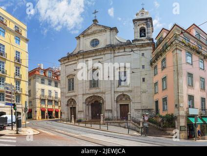 View of Magdalene Church or Igreja da Madalena. Lisbon, Portugal Stock Photo