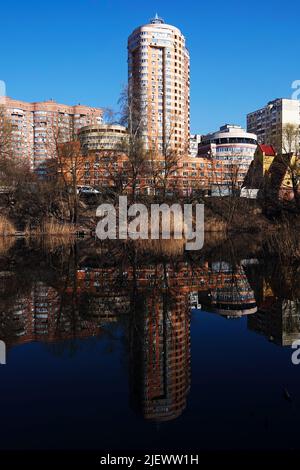 Kiev, Ukraine March 18, 2020: New buildings and residential blocks built in the city of Kiev Stock Photo