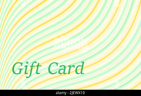 Yellow, green striped background for gift card. Abstract design. Vector pinstripe pattern. Smooth colored gradient. Retro template for coupon. EPS10 Stock Vector