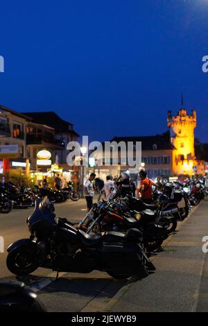 Magic Bikes Rudesheim, one of Europe's biggest Harley Davidson events in the Rhine Valley world heritage region. Harley & vintage bike rally, Germany Stock Photo