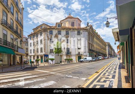 Typical street at historical city of Sao Joao del Rei, known as crooked  houses street (a Rua das Casas Tortas Stock Photo - Alamy