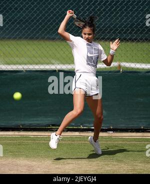 Emma Raducanu on day two of the Rothesay Open at the Lexus Nottingham ...