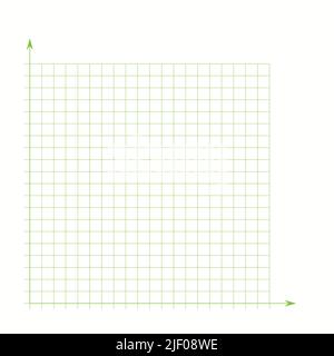 Grid paper. Mathematical graph. Cartesian coordinate system with x-axis, y-axis. Squared background with color lines. Geometric pattern for school Stock Vector