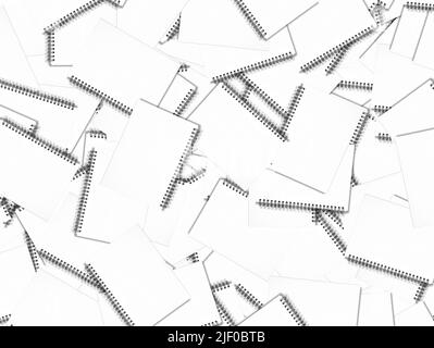 Abstract business background made from a large pile of spiral notebooks Stock Photo