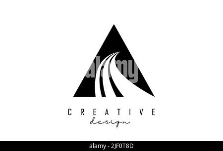Black letter Z logo with leading lines and road concept design. Letter ...