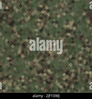 Abstract seamless pattern with khaki and brown colored chaotic overlap pixels Stock Vector