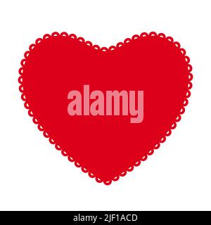 Heart icon with decorative border. Flat vector illustration Stock Vector