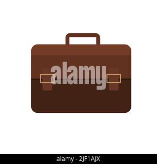 Briefcase business vector illustration in flat style. Briefcase with lock icon isolated on colored background. eps 10 Stock Vector