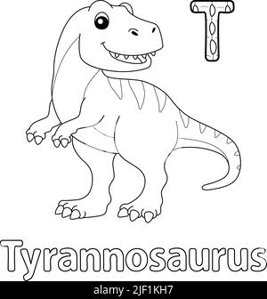Tyrannosaurus Dino Tracing Letter ABC Coloring T Stock Vector Image ...