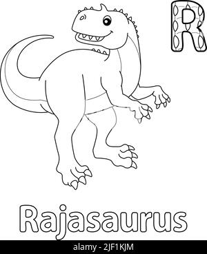 Rajasaurus Dinosaur Coloring Page Illustration Stock Vector Image & Art ...