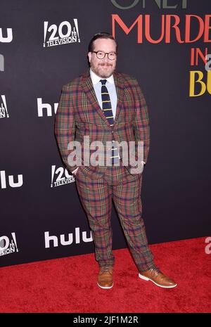 LOS ANGELES, CA - JUNE 27: Michael Cyril Creighton attends the Los Angeles premiere of 'Only Murders In The Building' Season 2 at DGA Theater Complex Stock Photo