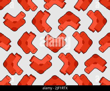 Socks pixel art pattern seamless. Sock 8 bit background. pixelated texture Stock Vector