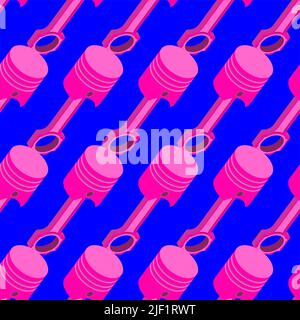 Engine piston pattern seamless. motorcycle pistons background. Car workshop texture Stock Vector