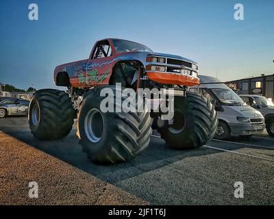 A low-angle shot of Podzilla monster truck Stock Photo