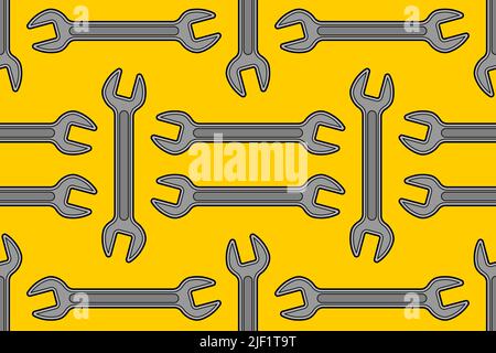 Wrench pattern seamless. Repair Tool background. Vector texture Stock Vector