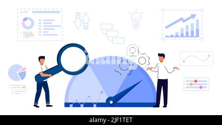 Benchmarking concept Business compare tool for improvement Performance, quality and cost comparison to competitor companies Idea of benchmark business Stock Vector
