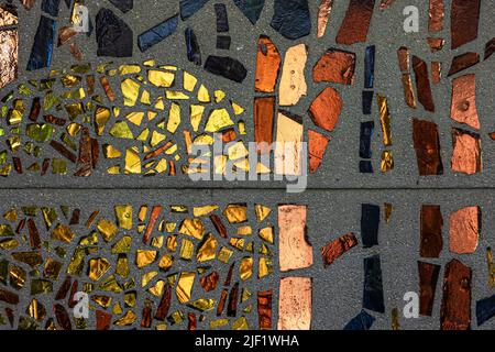 Abstract background, pieces of broken multi-colored glass. Stock Photo