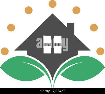 Eco house logo icon design illustration template vector Stock Vector