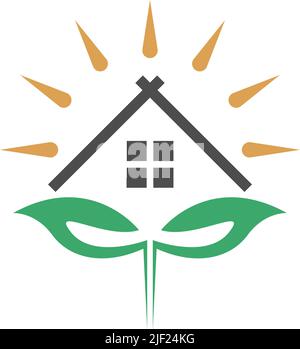 Eco house logo icon design illustration template vector Stock Vector