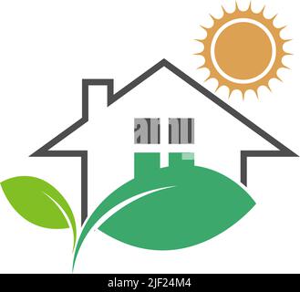 Eco house logo icon design illustration template vector Stock Vector