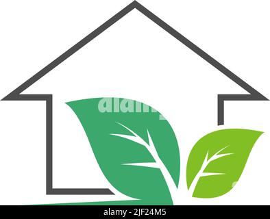 Eco house logo icon design illustration template vector Stock Vector