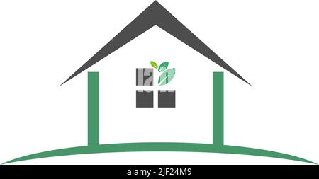 Eco house logo icon design illustration template vector Stock Vector